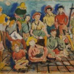 Quindici ragazzi in posa, 1936, tecnica mista su carta 24x33 cm